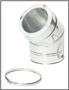 Bocht 45˚,Ø 125mm.