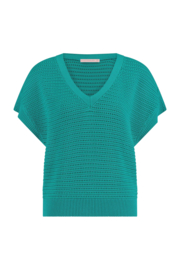 Chiara v-neck crchet top smaragd