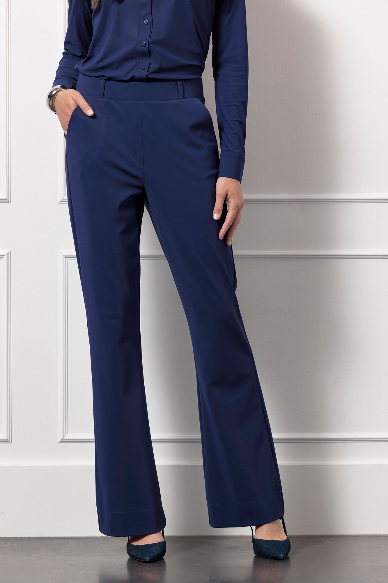 Flair bonded trousers ink blue