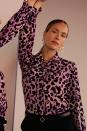 Louisa satin animal blouse