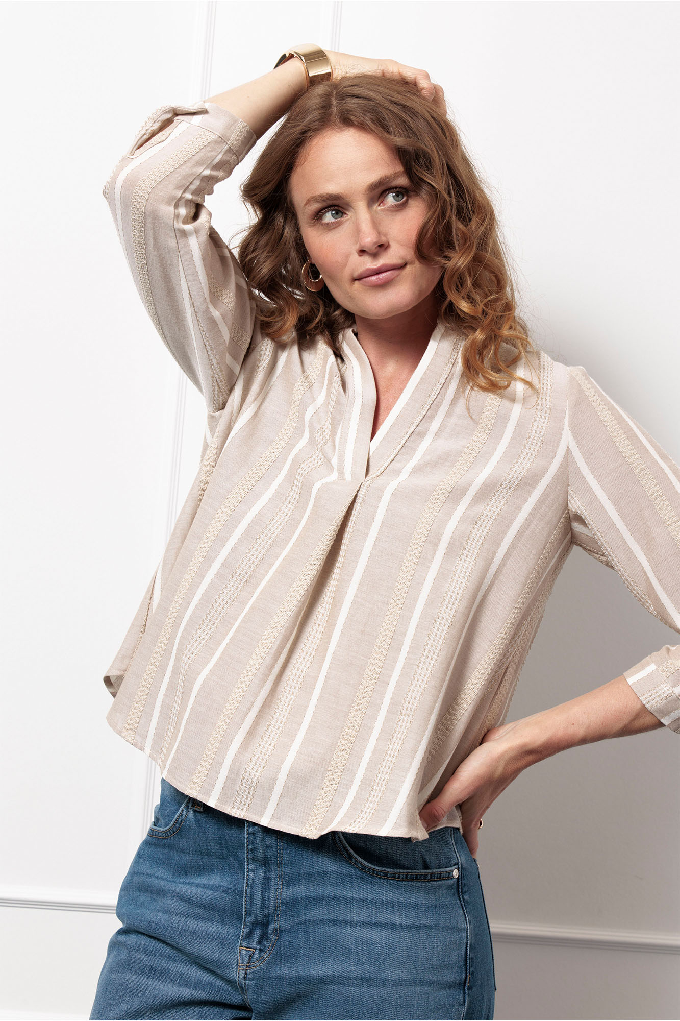Lieve gold stripe top