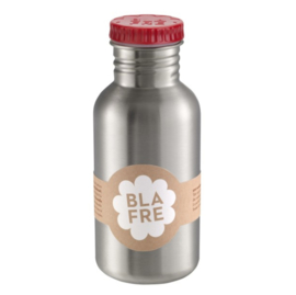 Blafre, rvs retro fles met rode dop 500 ml