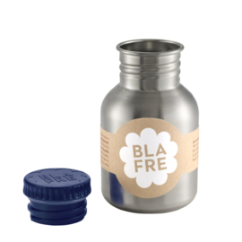 Blafre, rvs retro fles met blauwe dop, 300 ml.