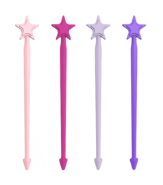 Stix, 4 lange prikkers, rose, fuchsia, lila, paars