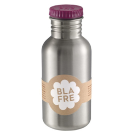 Blafre, rvs retro fles met aubergine kleurige dop, 500ml