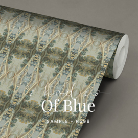 Shades of blue / Klassiek Barok behang