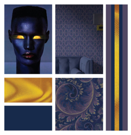 Dark Blue / Klassiek behang