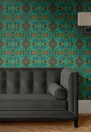 Louscious Green / Glamour Art Deco behang