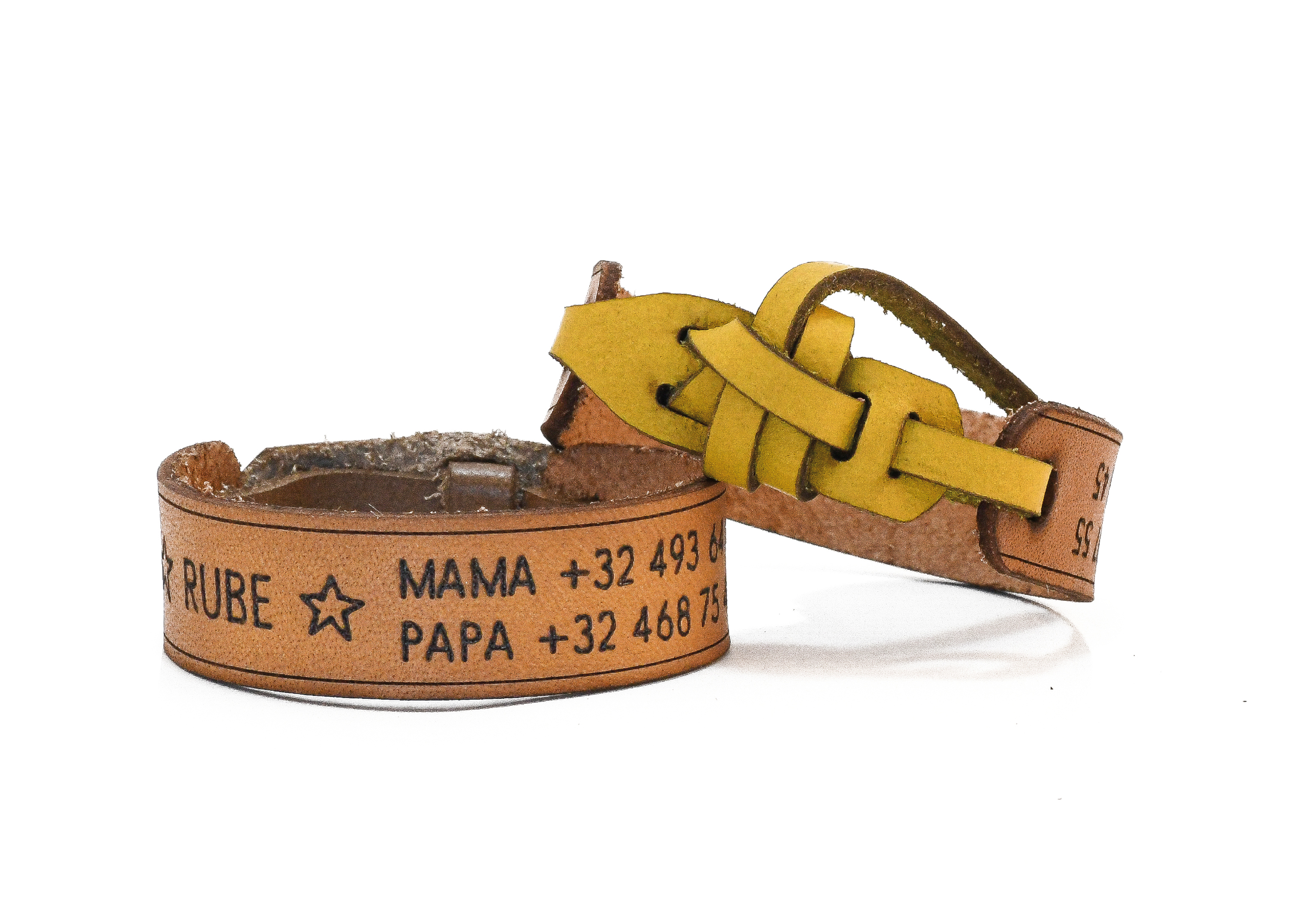 Lederen armbandje GEEL