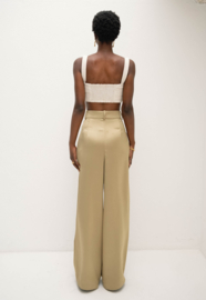 Trousers - Green satin