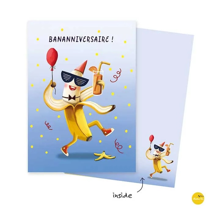 kaartje - bananniversaire!