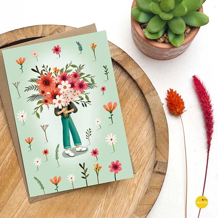 kaartje - Veldbloemen boeket