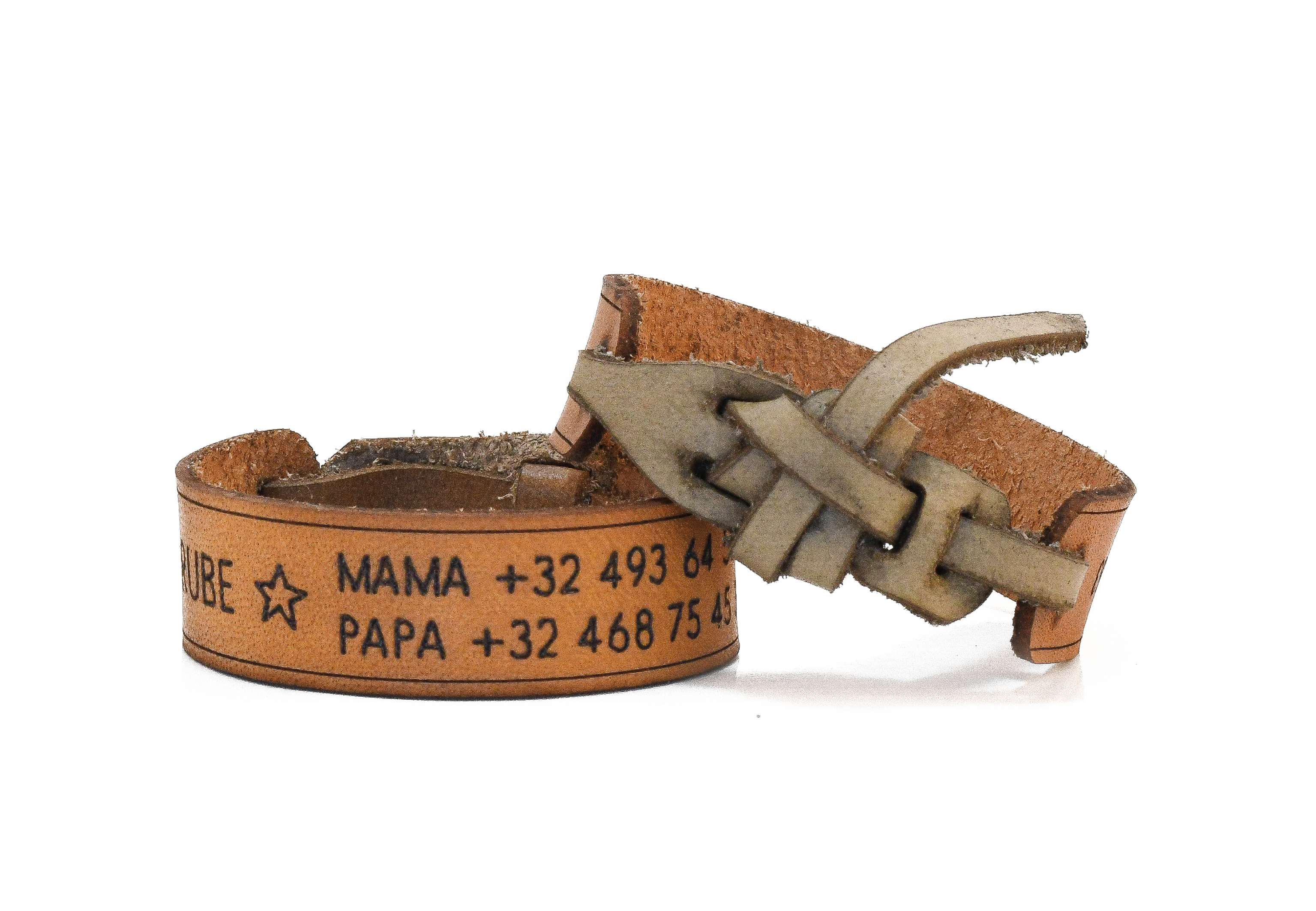 Lederen armbandje GRIJS