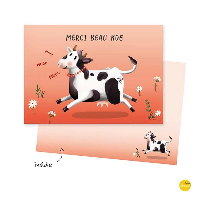 kaartje - Merci beau koe