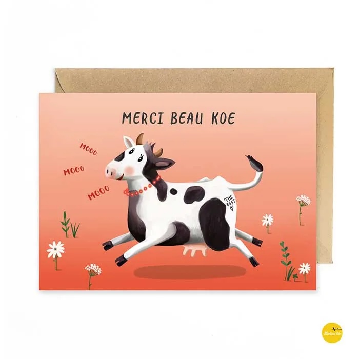 kaartje - Merci beau koe