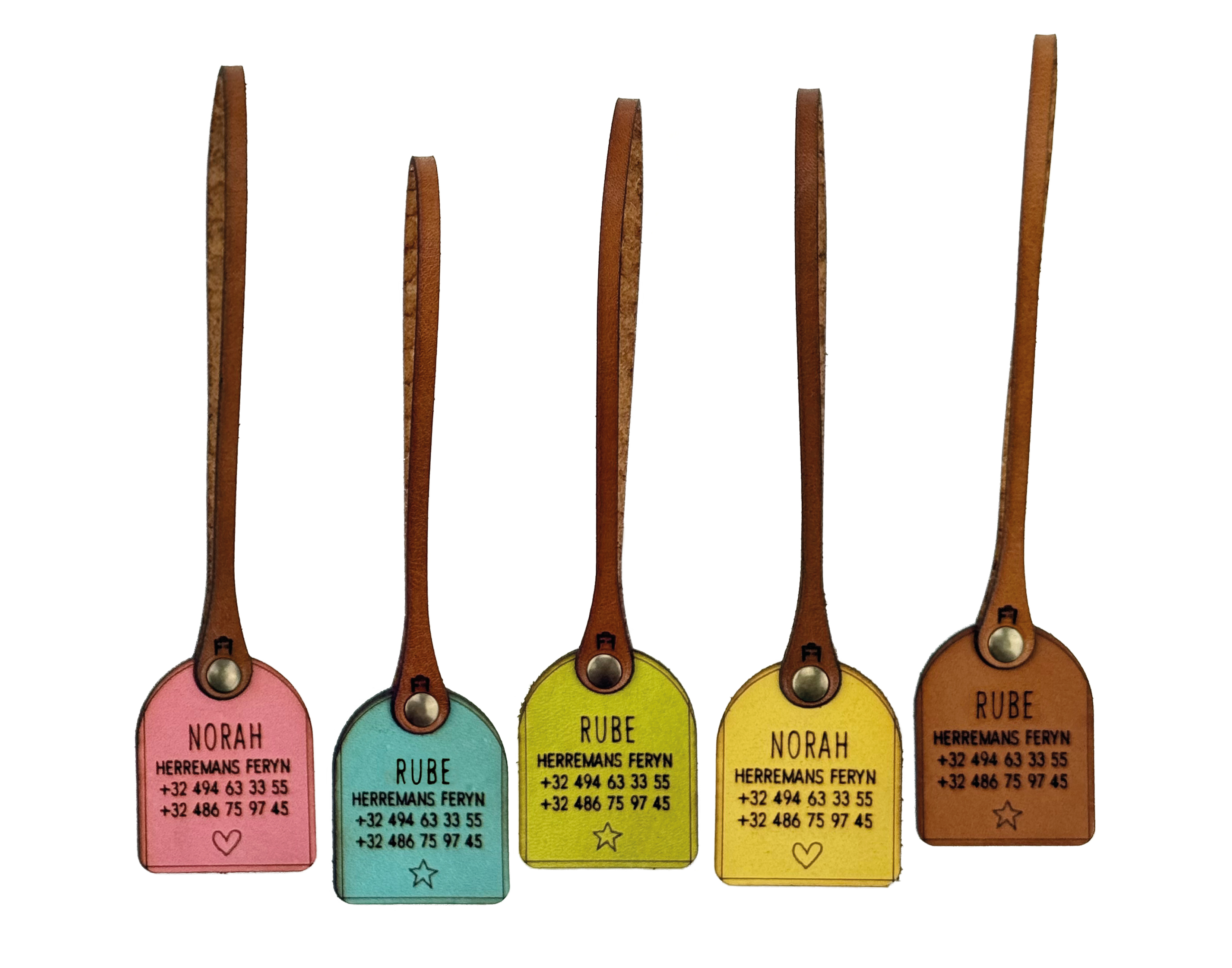 Set van 5 taslabels