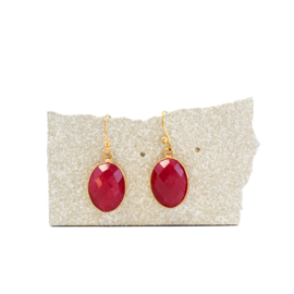 Earring Fushia Ovale