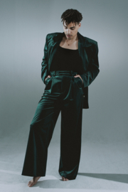 Long Blazer - Green velvet