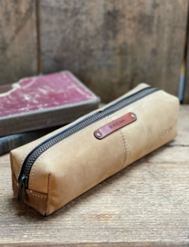 Carbon PENCIL CASE camel nubuck