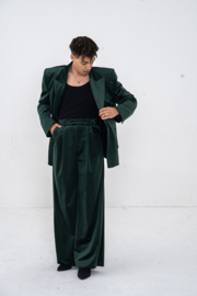 Long Blazer - Green velvet