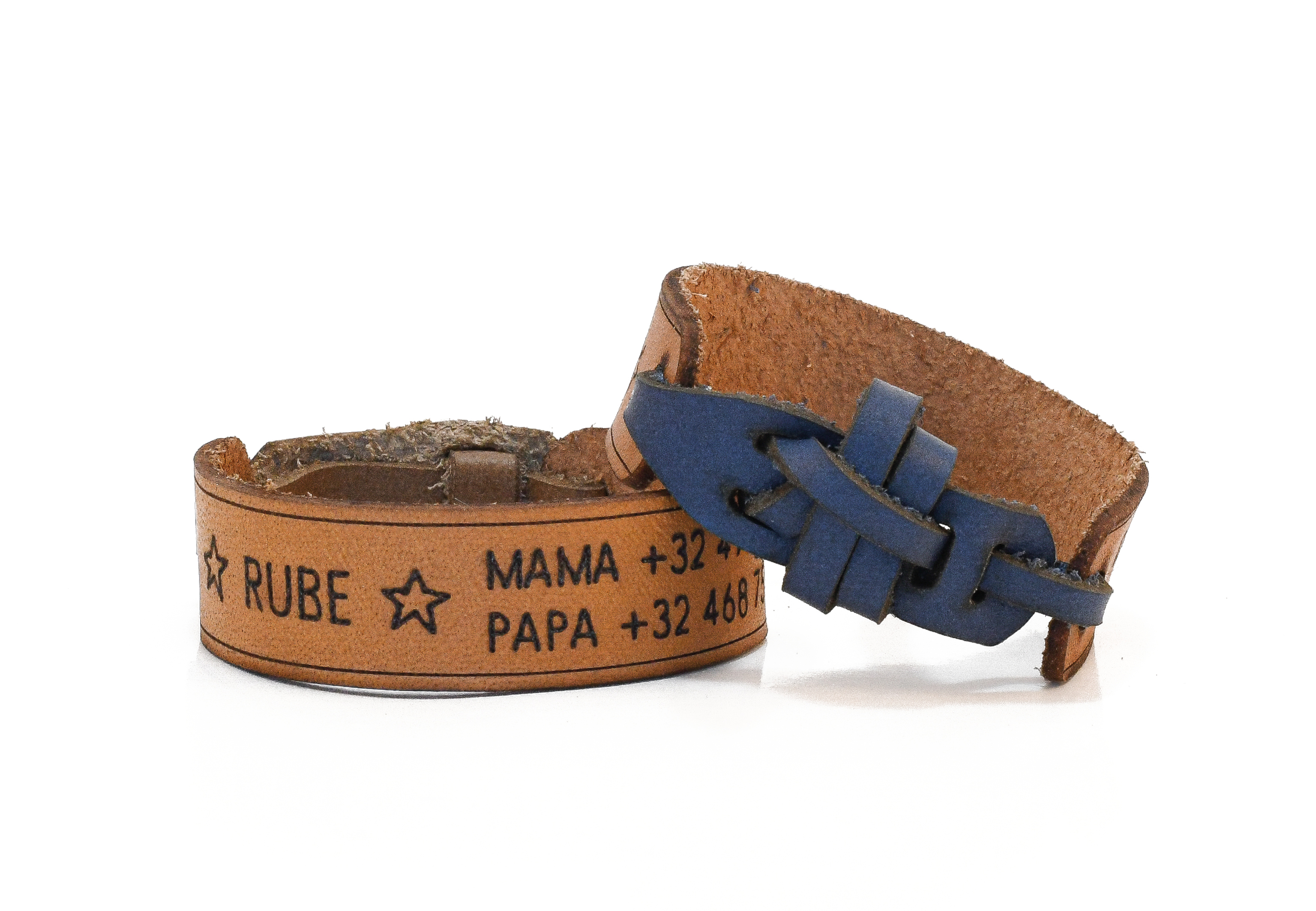 Lederen armbandje DONKERBLAUW