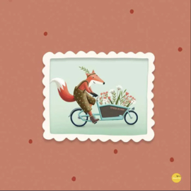 kaartje - Bakfiets bloemen