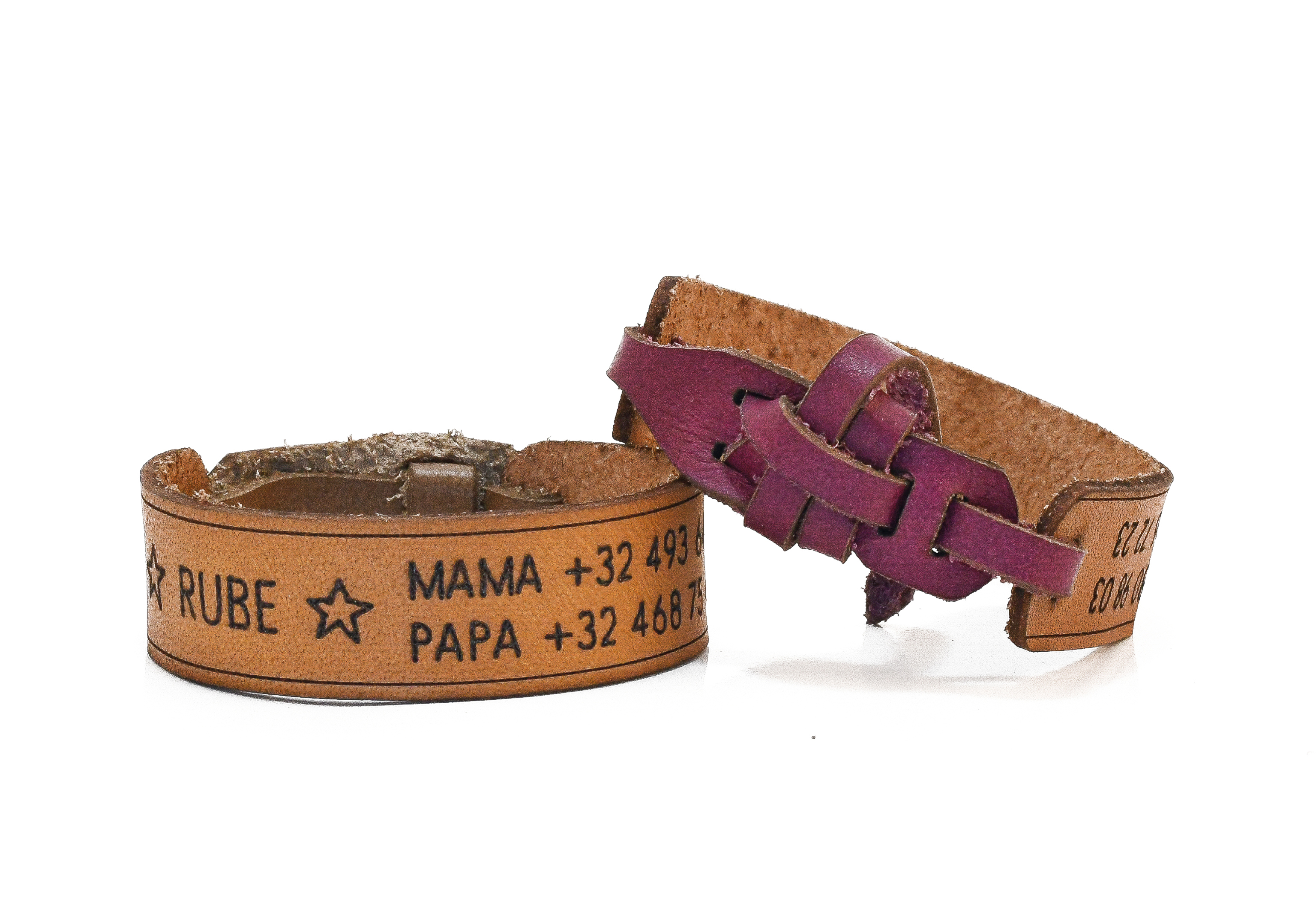 Lederen armbandje PAARS