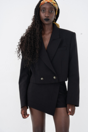 Cropped Blazer - Black