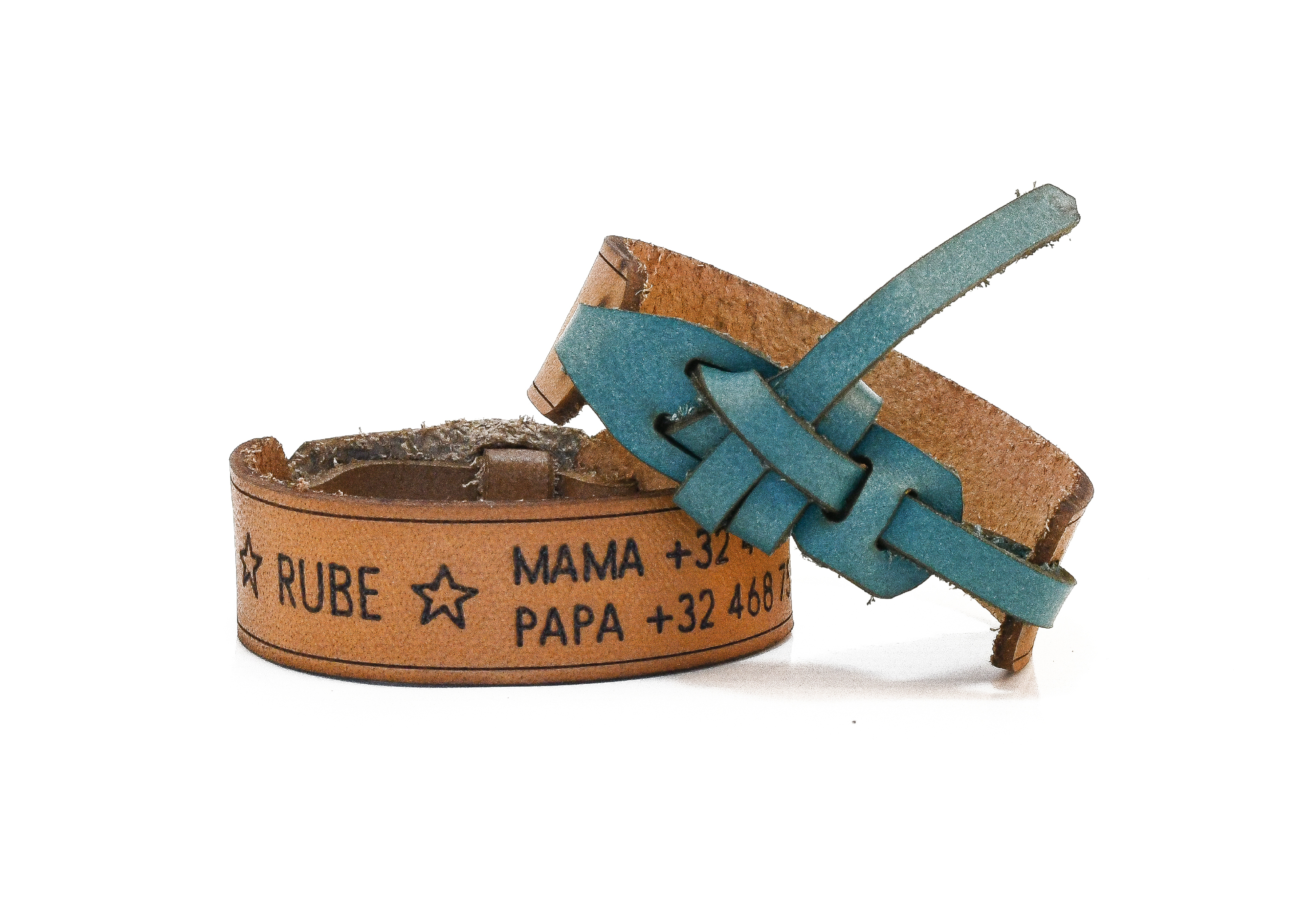 Lederen armbandje TURKOOIS
