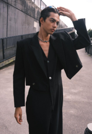 Cropped Blazer - Black