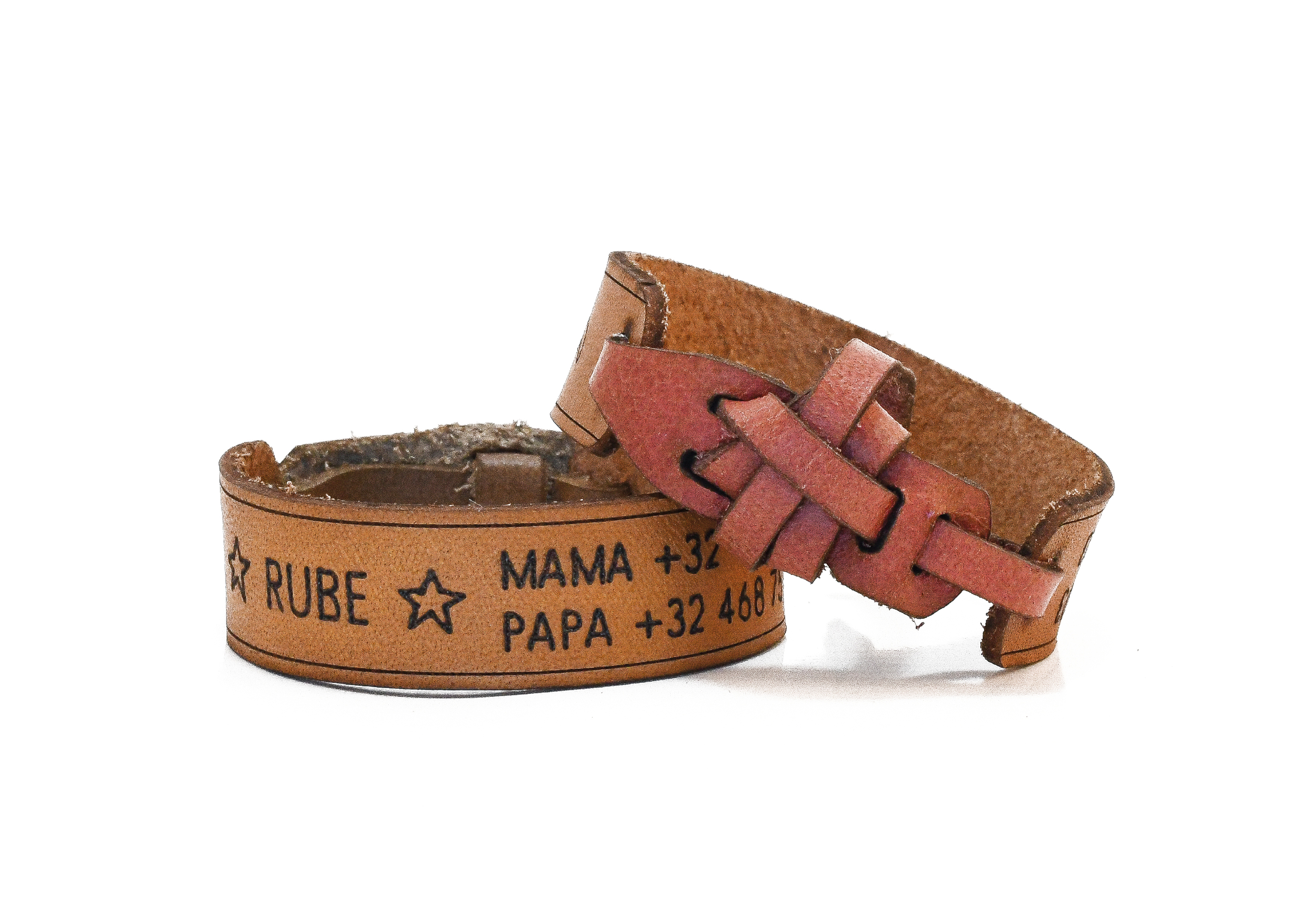 Lederen armbandje OUDROZE
