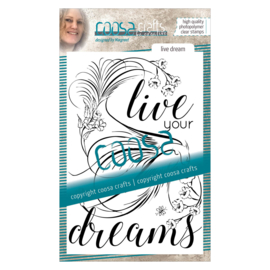 COOSA Crafts clear stamp #03 - Birds - Live your Dreams A6