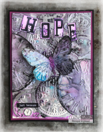 COOSA Crafts Clear Stamp #16 - Word on background - Hope A7