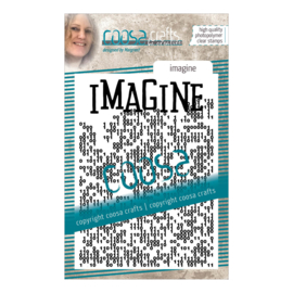 COOSA Crafts clear stamp #14 - Word on background - Imagine A7