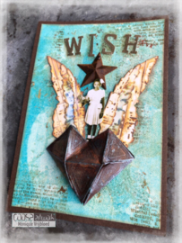 COOSA Crafts Clear Stamp #16 - Word on background - Wish A7