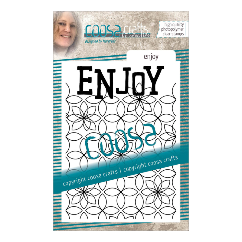 COOSA Crafts clear stamp #15 -  Word on background - Enjoy A7