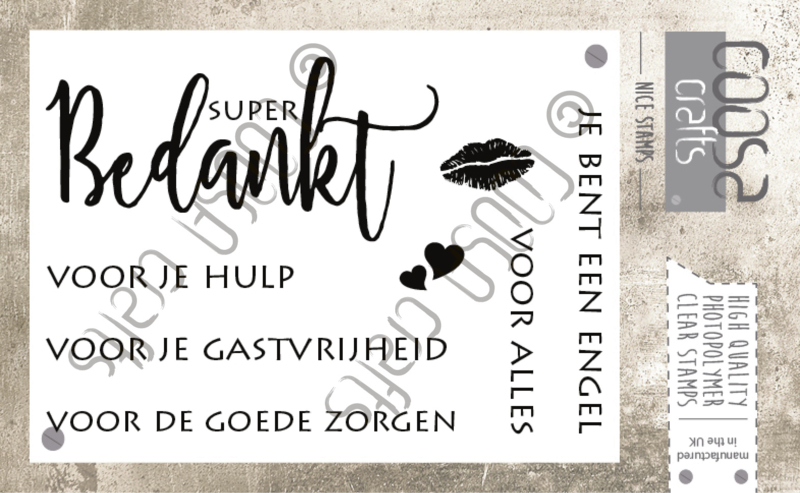 Beste COOSA Crafts clear stamp #01 - Dutch - Bedankt A7 - 8-delig (NL LZ-35