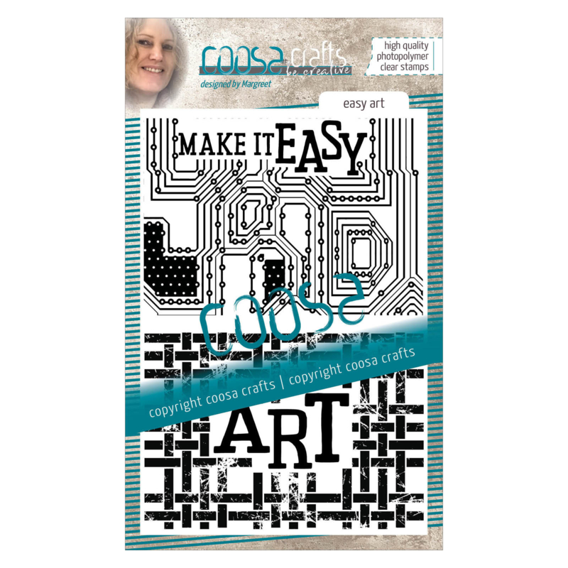 COOSA Crafts clear stamp #14 -  Word on background - Easy Art A6
