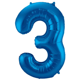 Cijfer - 1, 2, 3, 4, 5, 6, 7, 8, 9, 0, - Blauw - XXL Folie Ballon - Nummer - 34inch./86cm