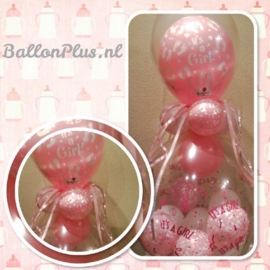 It's a Girl ! -  Baby voetjes - Roze - Latex Ballonnen - 12  Inch / 30 cm.