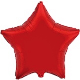 Ster - Rood - Folie Ballon -  18 inch/ 45cm
