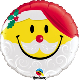 Lachend Kerstman emoticon - Folie ballon - 18 Inch / 45cm