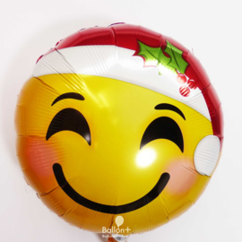 Kerstman Smiley - Kerst Emoticon - Folie Ballon - 17 Inch / 43 cm