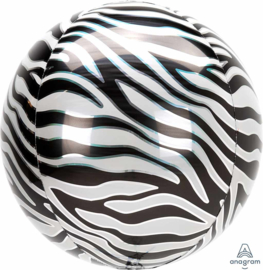 Zebra Print - Ronde Folie Ballon - Orbz -15 x 16 Inch / 38x40 cm