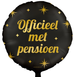 Officieel met pensioen- Goud, Zwart - Folie Ballon - 18 inch/46cm