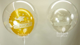 Geslaagd - Congratulations Graduate - Deco Ballon Transparant - Goud / Zilver - 20 Inch / 50 cm