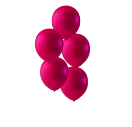 Fuchsia ballonnen om te vullen met helium - Metallic - glans ballonnen - 30 cm - 5stk