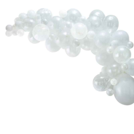 DIY: Witte Ballonnen Boog / Slinger Set - Pearl white, Witte Latex ballonnen - 70 st.