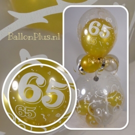 65 - nummer - Doorzichtige  - latex ballon - 11 inch/27,5cm