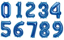 Cijfer - 9 - nummer - Blauw - Folie ballon (lucht) - 16inch / 40 cm